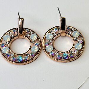 Crystal Rhinestone Circle Dangle Earrings